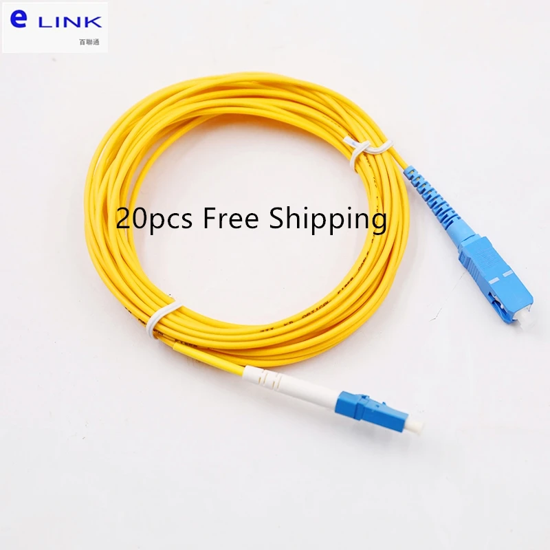 FiberTool Simplex SM LC to ST Patch Cable Fiber Optic Jumper 3 Meter