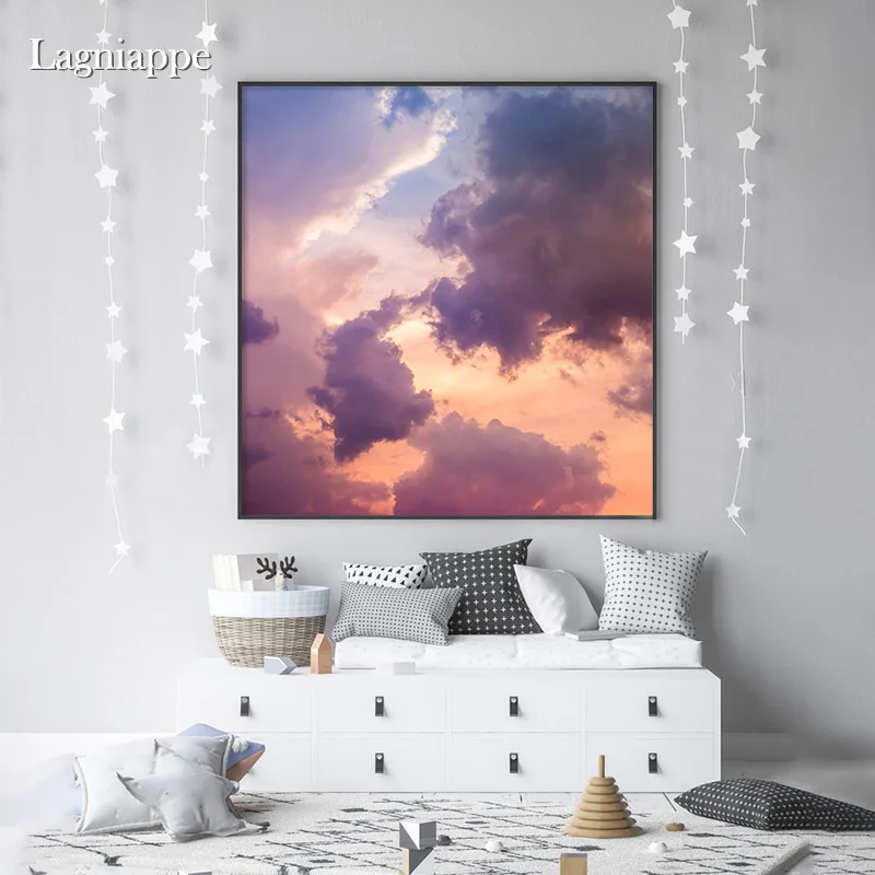 Красочные облака эстетика пейзаж стены Искусство Холст украшения Плакаты принты для гостиной дома декоративная картина для спальни