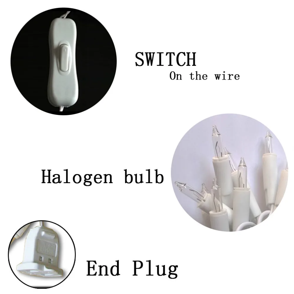 На батарейках AC110v Plug in Lovely White Cotton ball Рождественская елка декоративный светильник