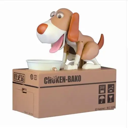 

Free shipping Cartoon Robotic Dog Money Box Gift Automatic storage of coins Piggy Bank Saving Banks