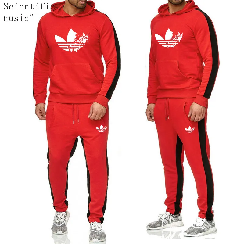 2 Pieces Sets Tracksuit Men New Brand Autumn Winter Hooded Sweatshirt +Drawstring Pants Male Stripe Patchwork Hoodies 2019 2 Pieces Sets Tracksuit Men New Brand Autumn Winter Hooded Sweatshirt +Drawstring Pants Male Stripe Patchwork Hoodies 2019