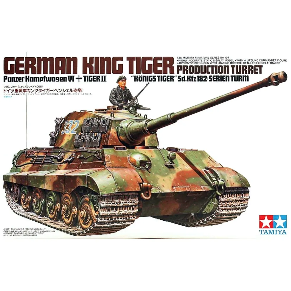 

OHS Tamiya 35164 1/35 German King Tiger Panzerkampfwagen IV Tiger II Sd Kfz 182 Military AFV Assembly Model Building Kits