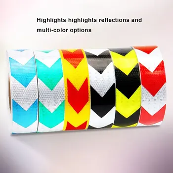 

5cmx300cm Arrow Reflective Tape Safety Caution Warning Reflective Adhesive Tape Sticker For Truck Motorcycle Bicycle Car Styling