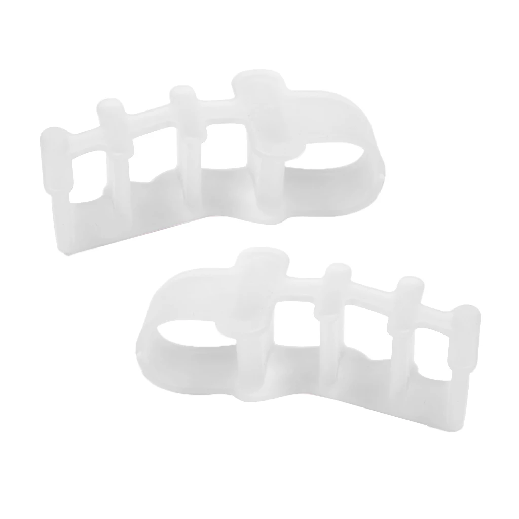 1 Pair Elastic Silicone Gel Toe Hallux Valgus Separators Straighteners White Toe Gel Bunion Separators Foot Care Protector