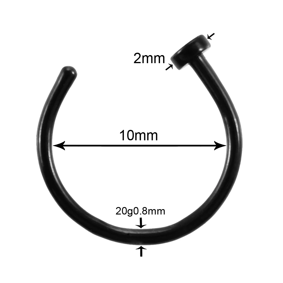 1 шт. G23 титановый пирсинг Nariz 20 г кольцо для носа C клипсой для пирсинга губ Бурун кольцо для носа пирсинг носа шпилька ноздри пирсинг