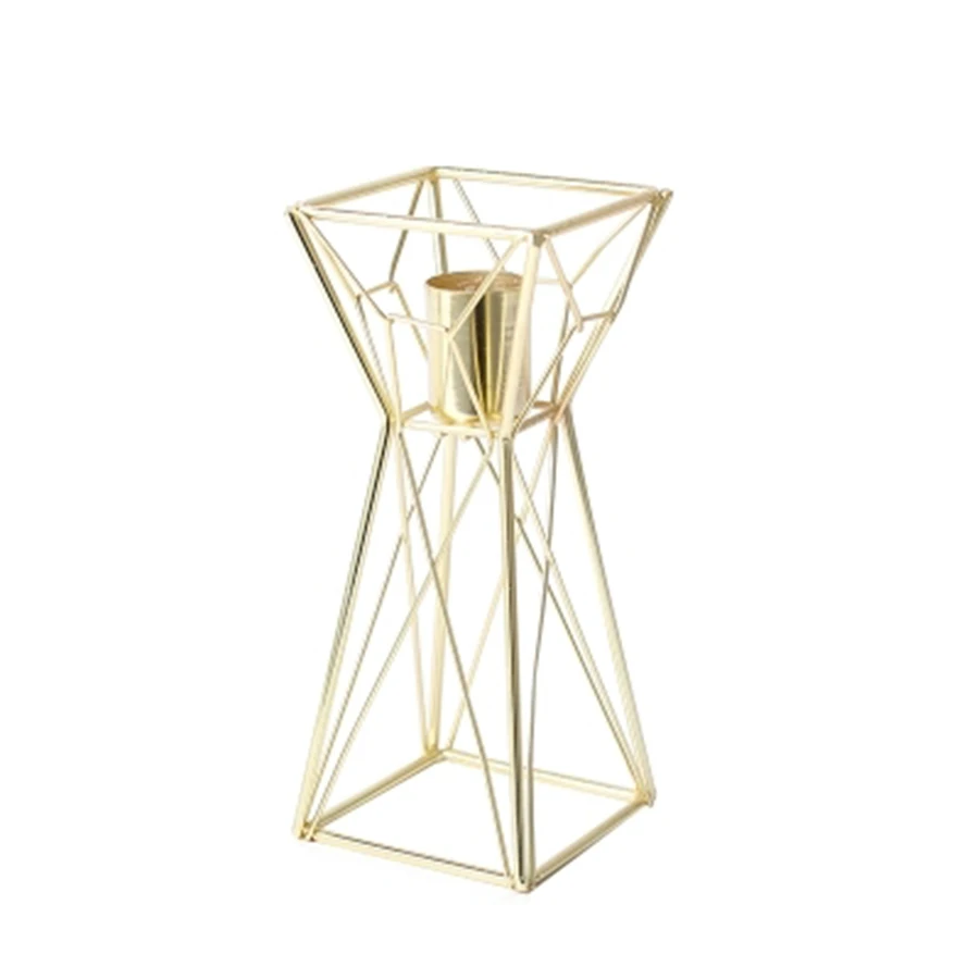 

Candelabros Centro De Mesa Bodas Lanterne Metal Candlesticks Home Accents Geometric Candle Holder Bougeoir Lighthouse Gold 5Z34