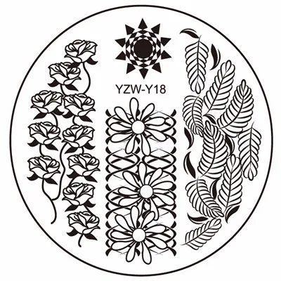 yzwle штамповочные пластины для ногтей кружевной цветок Леопардовый узор для ногтей штамп штамповка шаблон и форма для ногтей трафаретные гвозди инструмент