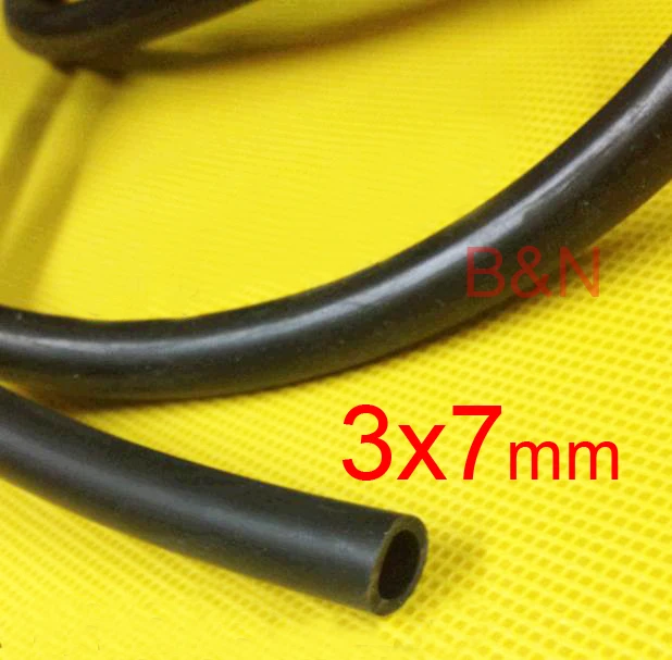 3mm id 7mm od Black colour Silicone Rubber Tubing Hose Tube Flexible