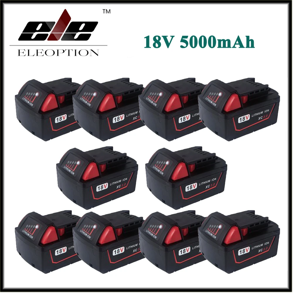 

10x Wholesale 5000mAh 18V Li-Ion Replacement Power Tool Battery for Milwaukee XC 48-11-1815