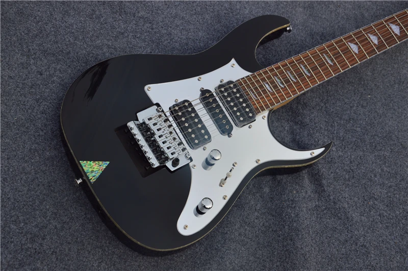 

New Arrival Custom 7 V Fingerboard Color Bezel Inlay Electric Guitar Black Free Shipping