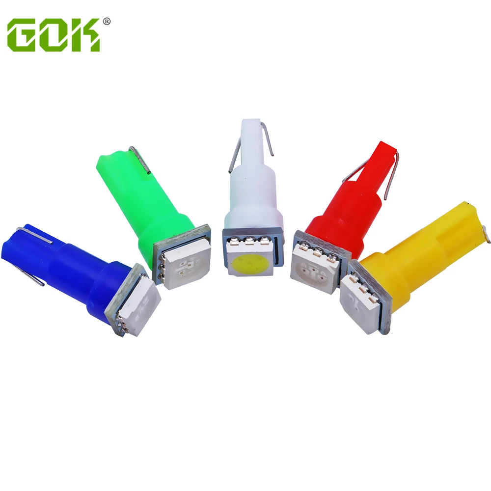 10 送料無料 t5 led 5050smd led t5 電球ダッシュボード用のウェッジベースと led t5 5050 smd 12 12v ホワイト グリーン ブルー レッド イエロー 10 t5 t5 5050smdbulb t5 aliexpress