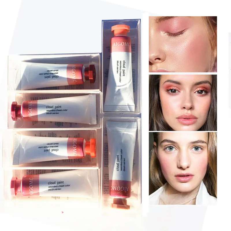 

AIGOMC 6 Colors Liquid Blush Radiant Marbleized Glow Blusher Cheek Color Makeup Sleek Silky Paleta Natural Face Contour Make Up