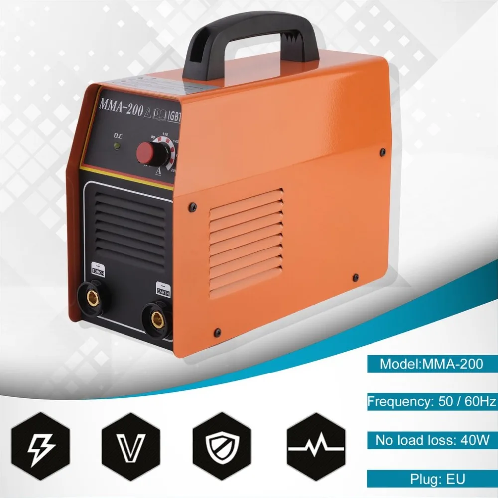 

DC ARC TIG Welder Inverter Welding Machine Electric Cutter Input Voltage 220V For Carbon Steel Alloy Cutting EU Plug MMA-200