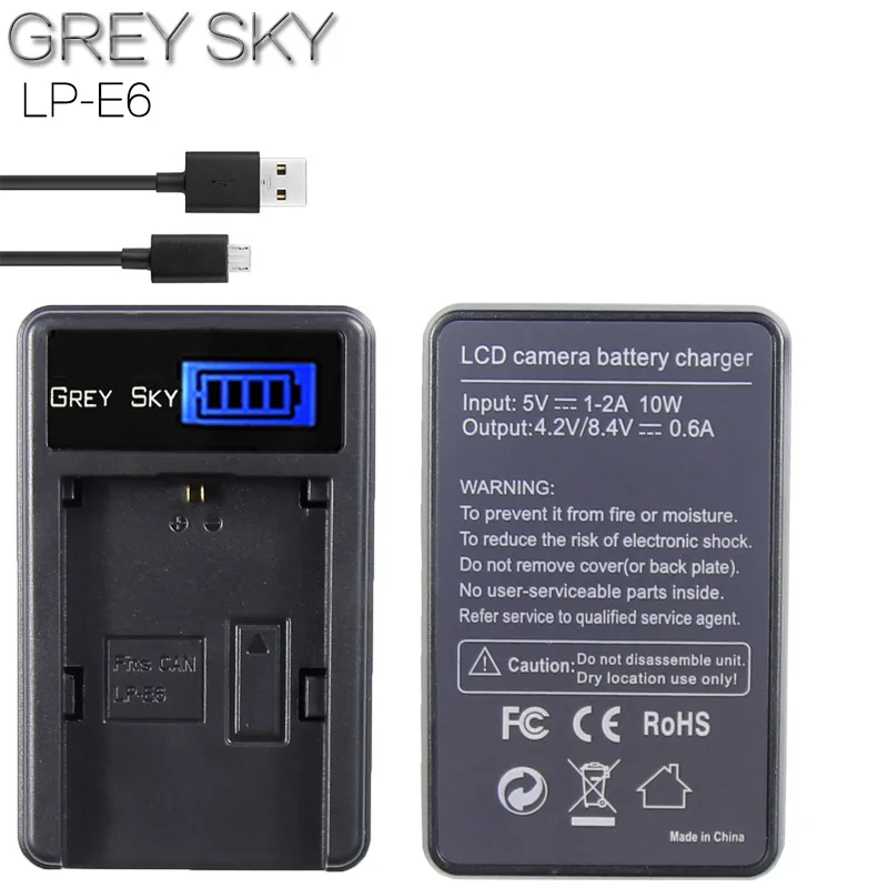 

LP-E6 LP E6 BP-511 LP-E5 LP-E10 LP-E12 LP-E17 NB-2L NB-4L NB-5L NB-11L For LCD USB Canon Camera battery Single Charger