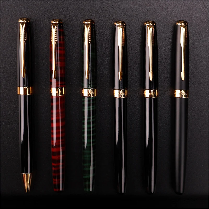 

hight quality green red Marble Grain Fountain Pen gold Clip ballpoint metal Pen Business School Office Supplies