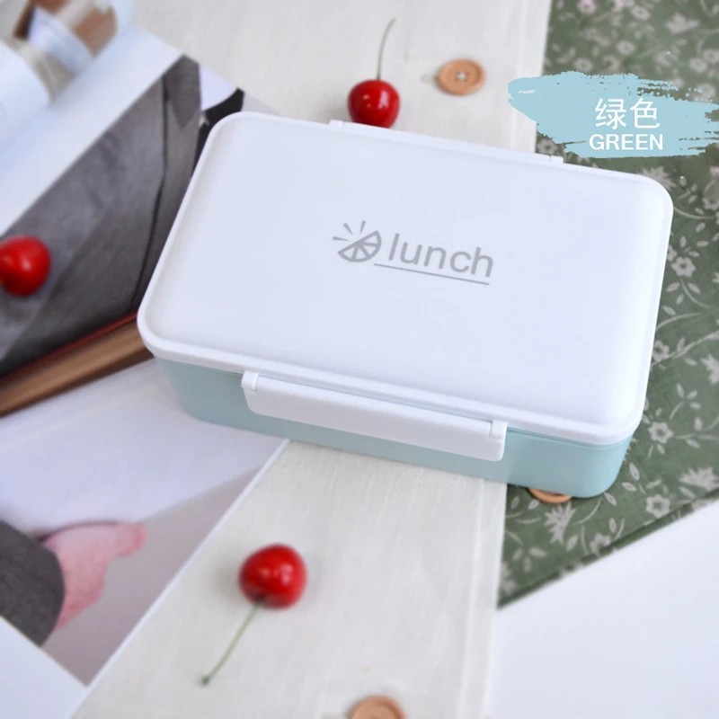 

Simple And Generous Children Kids Cartoon Healthy Plastic Lunch Box 900ml Bento Boxes Food Container Dinnerware Lunchbox Cutlery