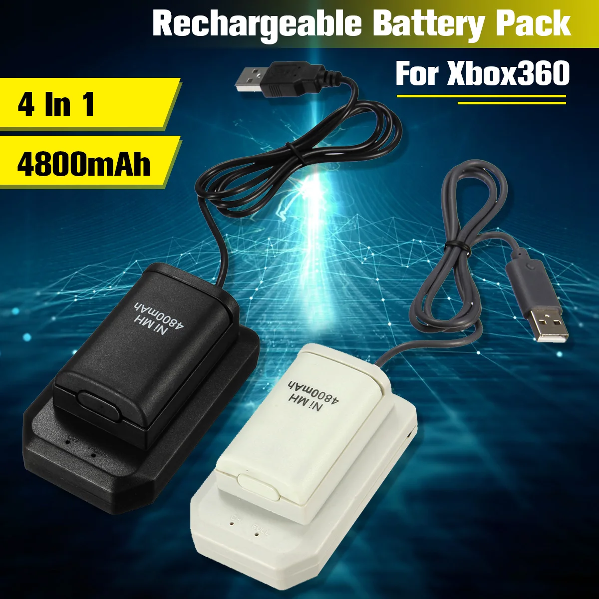 Аккумуляторная батарея 4 в 1 4800 мАч с зарядным устройством и Usb кабелем комплект
