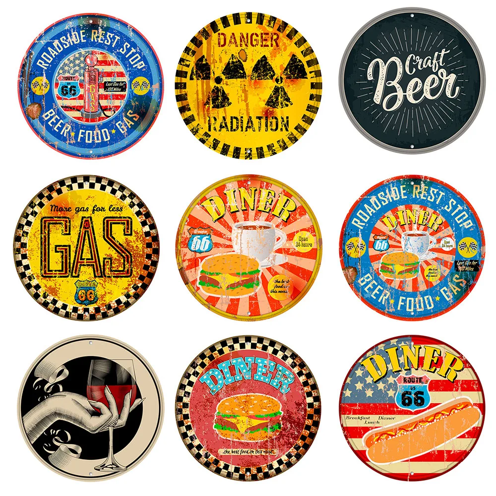 

Vintage Decoration Beer Metal Tinplate Sign Retro Gas Plaque Wall Decor Plate Bar Pub Club Plate Dinner Art Poster 30x30cm