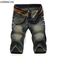 AIRGRACIAS Новое поступление Шорты Мужские джинсы брендовая одежда ретро ностальгия цвет деним Бермуды шорты для мужчин джинсы Размер 28-38