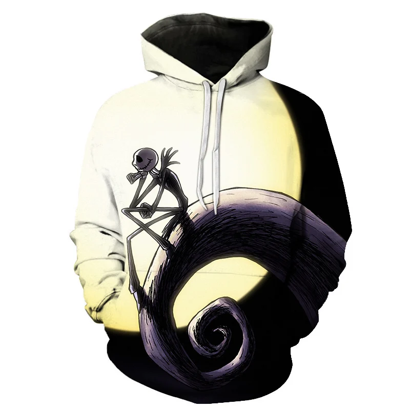 

Halloween Harajuku 3D Print Night Before Christmas Jack Skellington Skull Sweat shirts Long sleeve with hat Hoodies Tracksuit