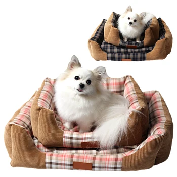 

Autumn winter Warm dog bed cotton Plaid cat's nest Breathable and washable Dogs Pets Bed cat Dog Beds For small/Large Dogs house