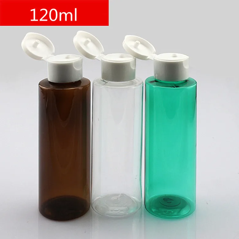 wholesale 120ml transparent flip top plastic travel set bottles