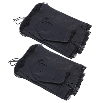 

Women Glove Black Lace Leather Half Finger Gloves Fashion Dance Show Driving Gloves 2020 New Ladies Fashion Mittens