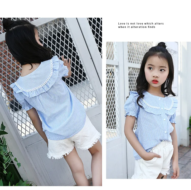 Children's T-shirt Girls Baby Summer Cute style Beautiful girl chiffon Printed loose T-shirt top for angel kids clothes (6)