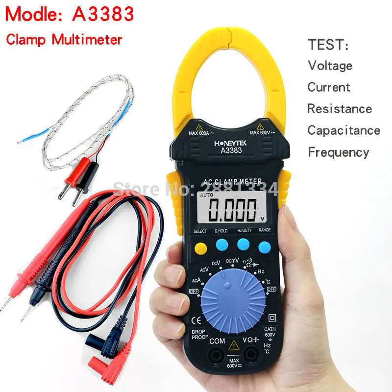 

Auto range Clamp Meter Digital Clamp Multimeter 600V Tester Multi Meter Voltage Tester Continuity Diode Test Voltmeter Ammeter