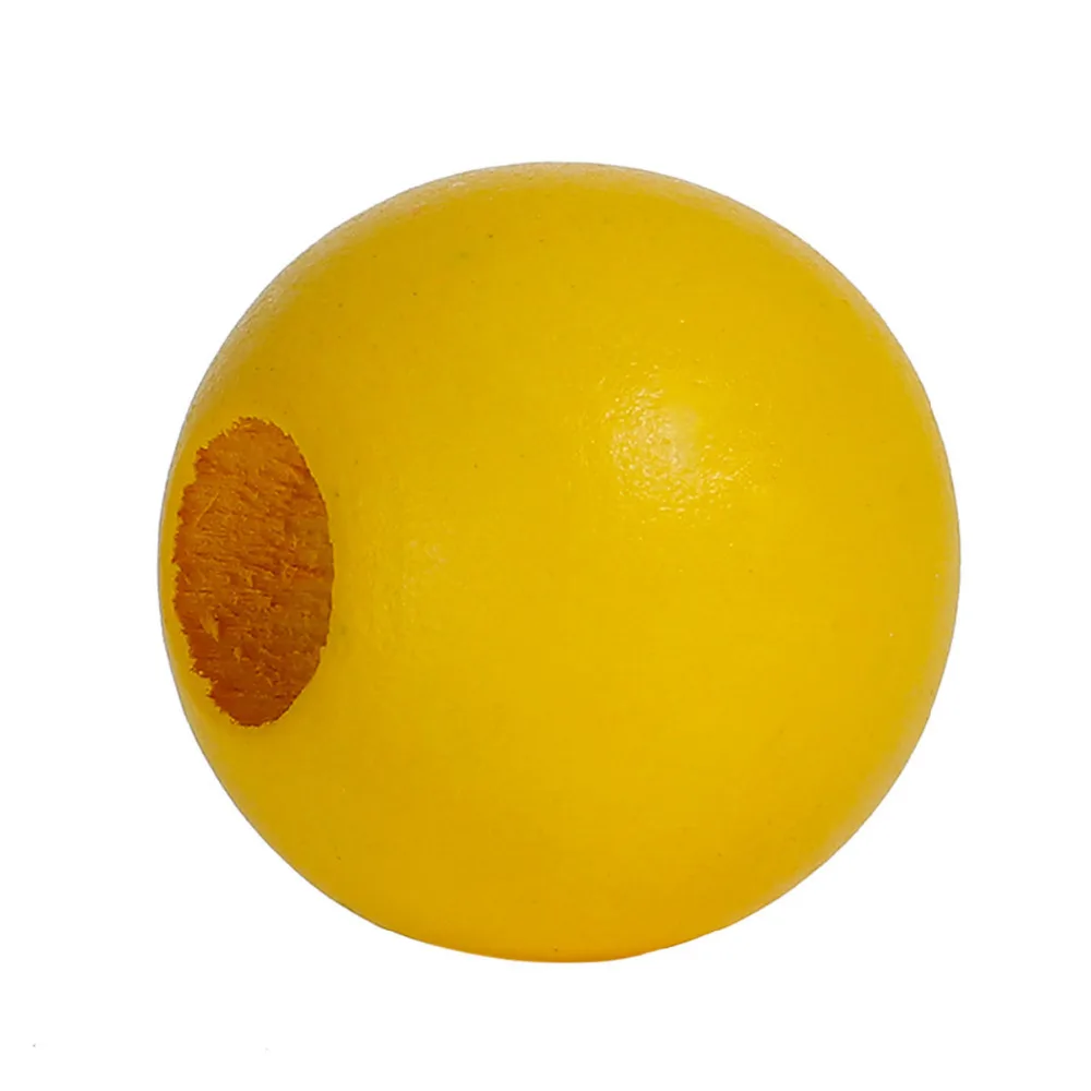 

DoreenBeads Yellow Round Color Hinoki Wood Spacer Beads DIY Findings Components About 25mm Dia, Hole: Approx 10mm - 9mm, 20 PCs