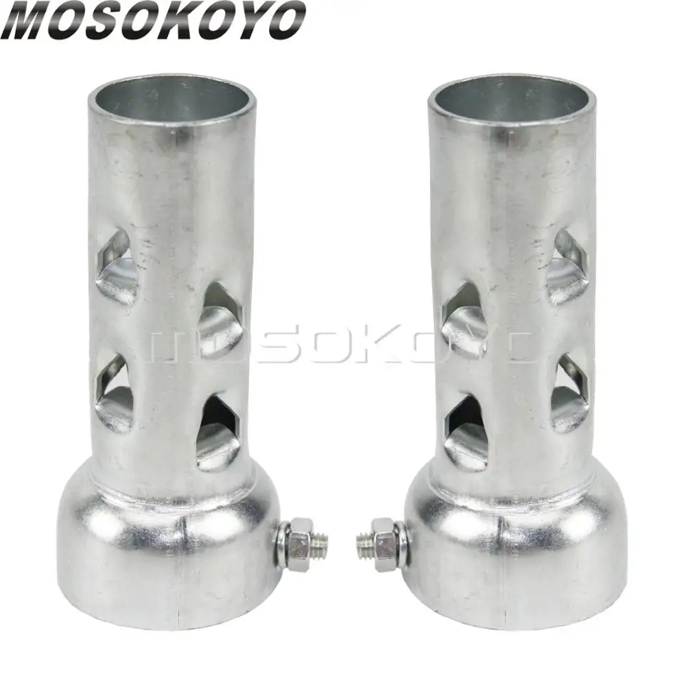 2in/50mm Drag Pipe Exhaust Baffle 4"& 8" Long Muffler Silencer Removable DB Killer Noise Sound Eliminator Can for Harley