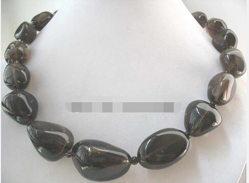 

FREE SHIPPING>>>@@ > N3804 WOW! smoky quartz necklace beads 19