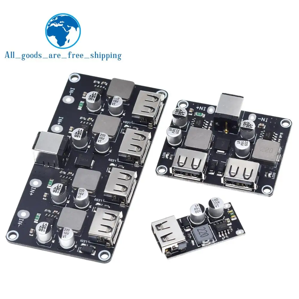 

USB QC3.0 QC2.0 USB DC-DC Buck Converter Charging Step Down Module 6-32V 9V 12V 24V to Fast Quick Charger Circuit Board 5V