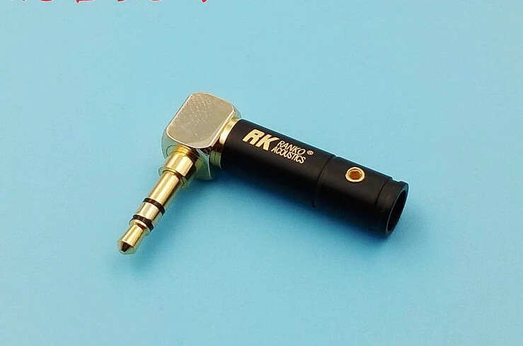 High Quality Stereo ranko 3 5mm 3 Pole 90 Degree L shape Repair Headphone Jack Plug Cable Solder 10pcs free shipping