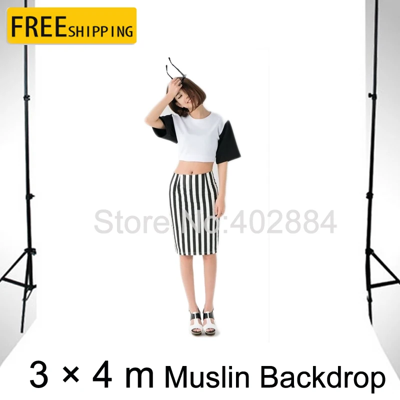 

photographic equipment 3m x 4m 100% Cotton White Screen Muslin Background Backdrop