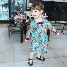 Детские платье принцессы для девочек летнее платье Длинные рукава весна-осень малышей платья для маленьких девочек