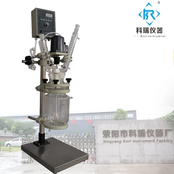 

PTFE Discharge Valve 1l Continously Stirred Teflon Sealing Double layer Mini glass reactor