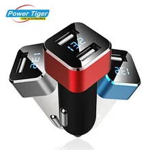 Intelligent Car Charger Universal 12V 24V To 5V Dual USB Car Charger LED Screen for Smart Phone GPS iPAD ETC