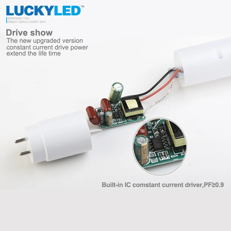 Luckyled бренд светодиодные лампы трубки 9 Вт T8 600 мм 2835smd AC 220 В Интегрированный свет