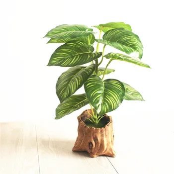 

Mini Potted Plastic Artificial Trees Bonsai Fake Green Plant for Home Decor Artificial