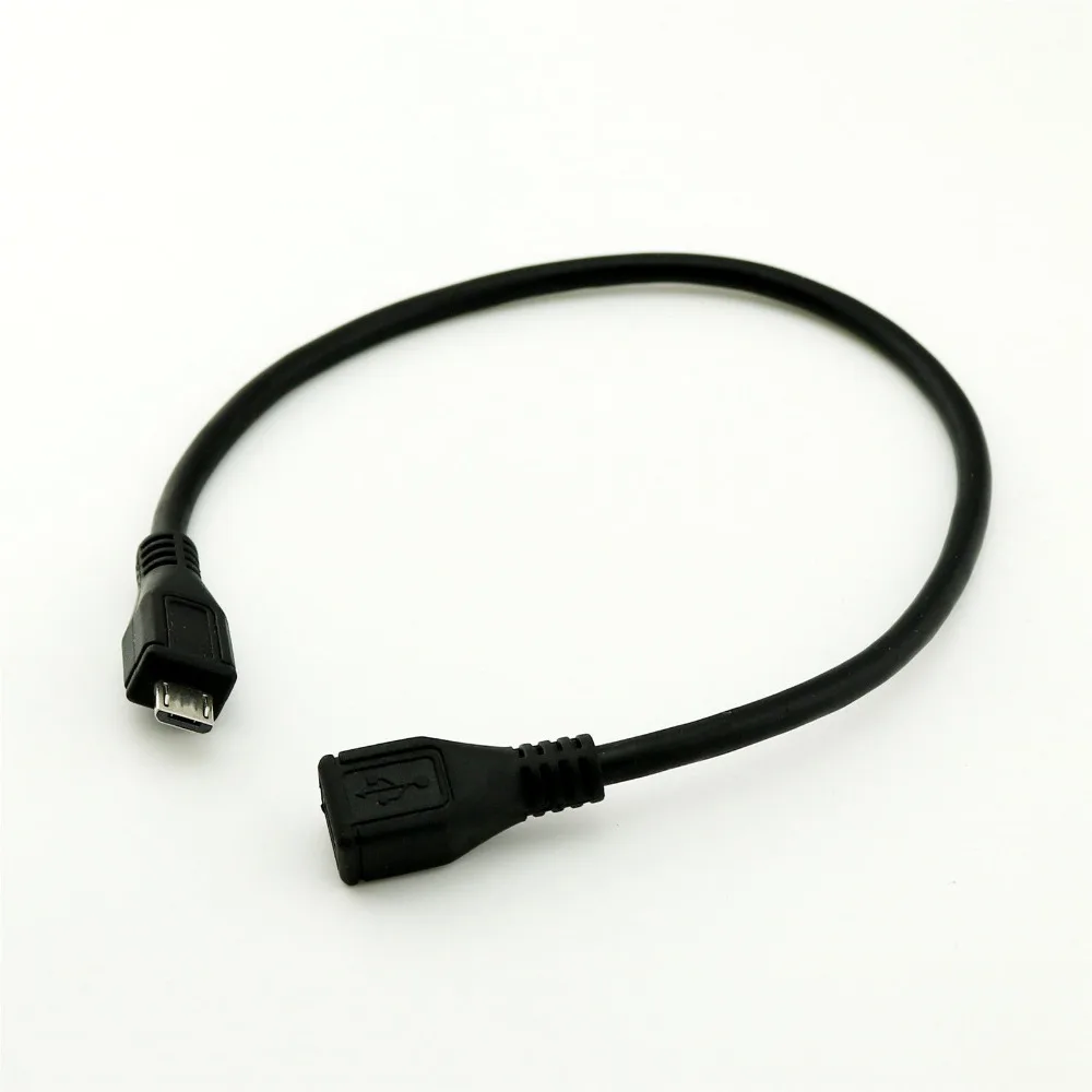 1 قطعة usb 2.0 البسيطة b دبوس الإناث إلى مايكرو ذكر كابل بيانات شاحن محول محول 30 سنتيمتر