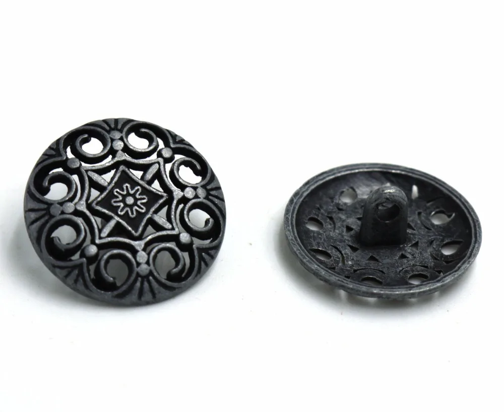 

20pcs 21mm Antique Metal Shanked Buttons Engraved Pattern Metal Buttons Fit Sewing Buttons Scrapbooking Crafts