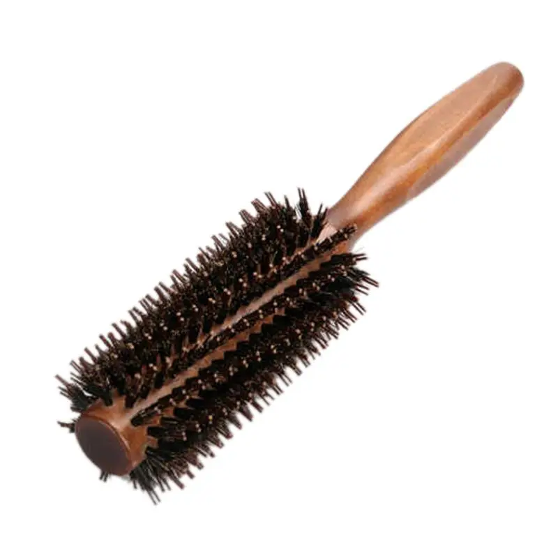 Versatile Natural Boar Bristle Hair Styling Brush for Curling & Straightening