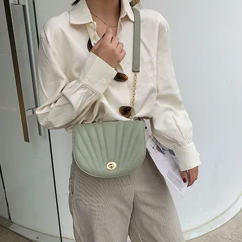 

2019 New Womens Bag Autumn Winter Crossbody Wild Simple Chain Shoulder Sewing Thread Office Ladies Fashion Messenger Bags
