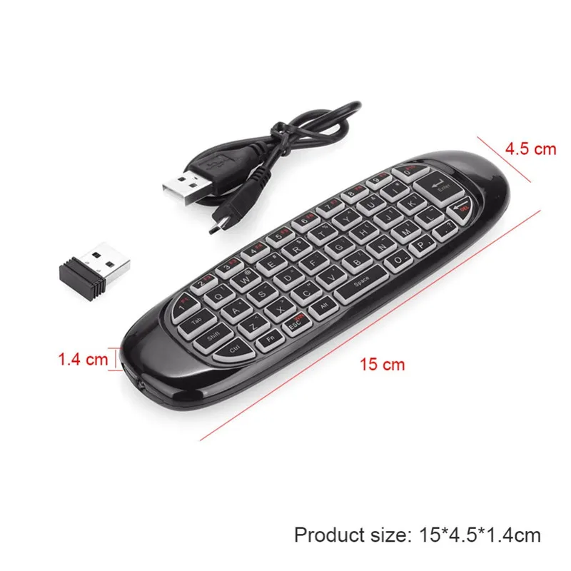 Русская английская C120 Fly Air mouse 2,4G мини беспроводная клавиатура перезаряжаемый пульт дистанционного управления с голосом для ПК Android tv Box