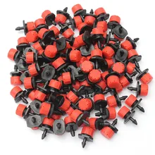 Good Quality 100X Adjustable Micro Drip Irrigation Watering Anti-clogging Emitter Dripper Red Garden Supplies