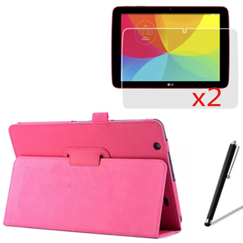

4in1 Luxury Magnetic Folio Stand Leather Case Cover +2x Screen Protector + Stylus For LG G Pad 10.1 V700 GPad VK700 10.1" Tablet