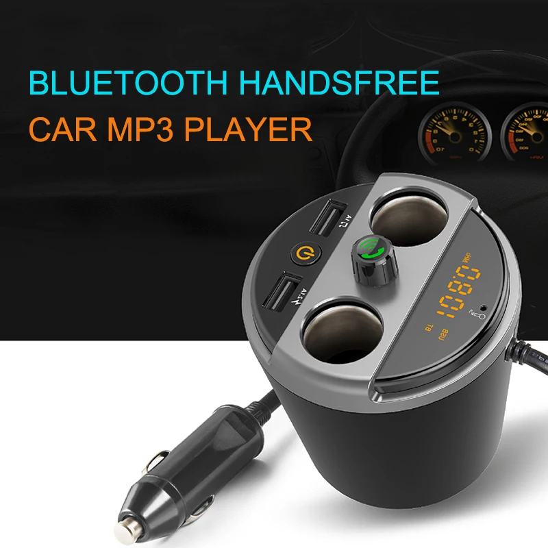 JINSERTA Bluetooth Автомобильный mp3 плеер FM передатчик 2 USB 3.1A чашка прикуриватель адаптер телефон быстрое зарядное устройство mp3 Воспроизведение музыки