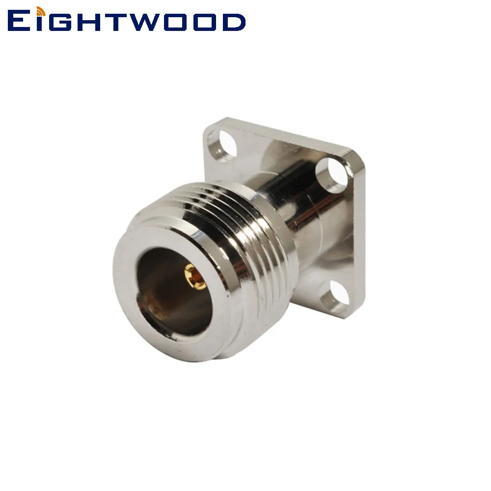 Eightwood 5pcs N Jack Female Rf Coaxial Connector 4 Hole Panel Mount