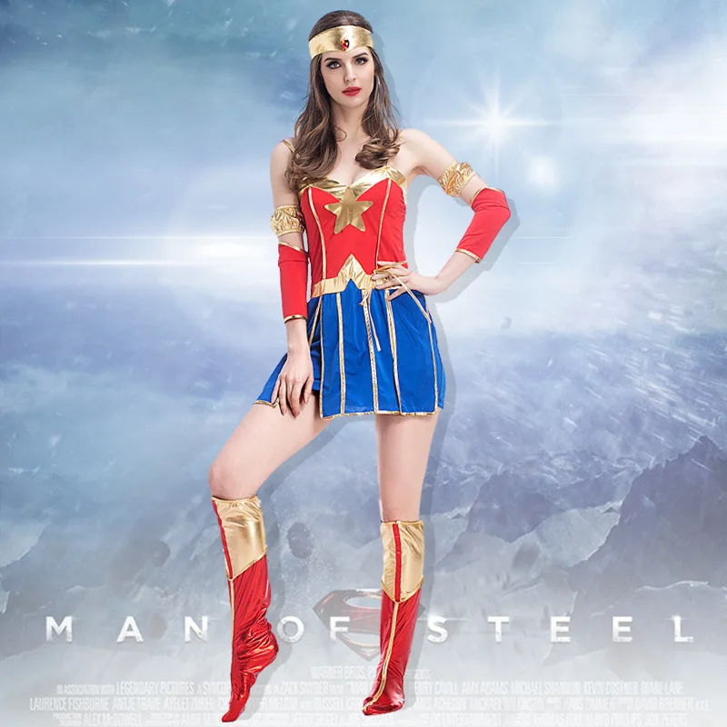 Halloween Party Wonder Women Costume Superwomen Super Girl